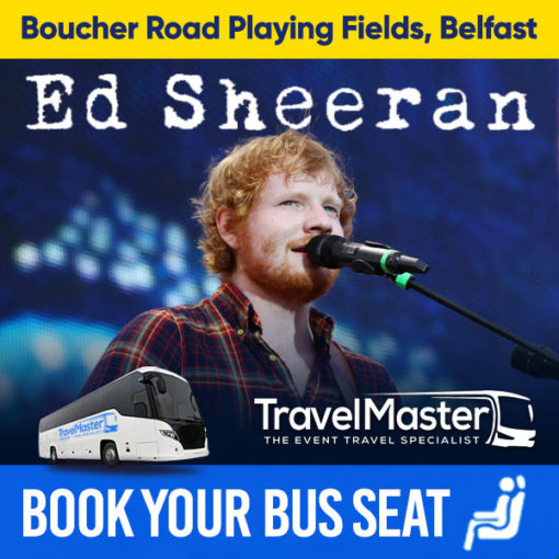 Bus to Ed Sheeran Belfast 2022 Boucher Road Playing Field