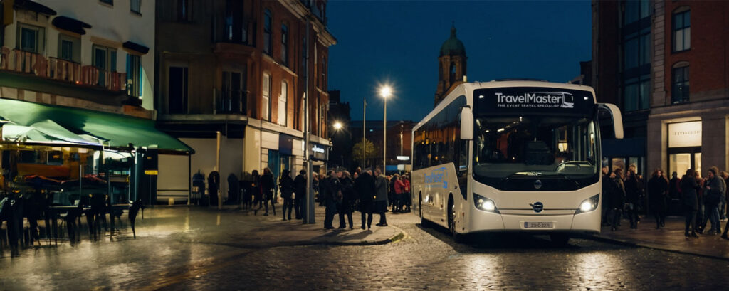 Bus parked outside a Dublin Concert