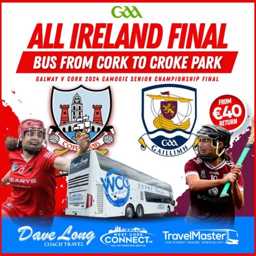 Return Bus from Cork to All-Ireland Camogie Final Croke Park Aug 11 2024