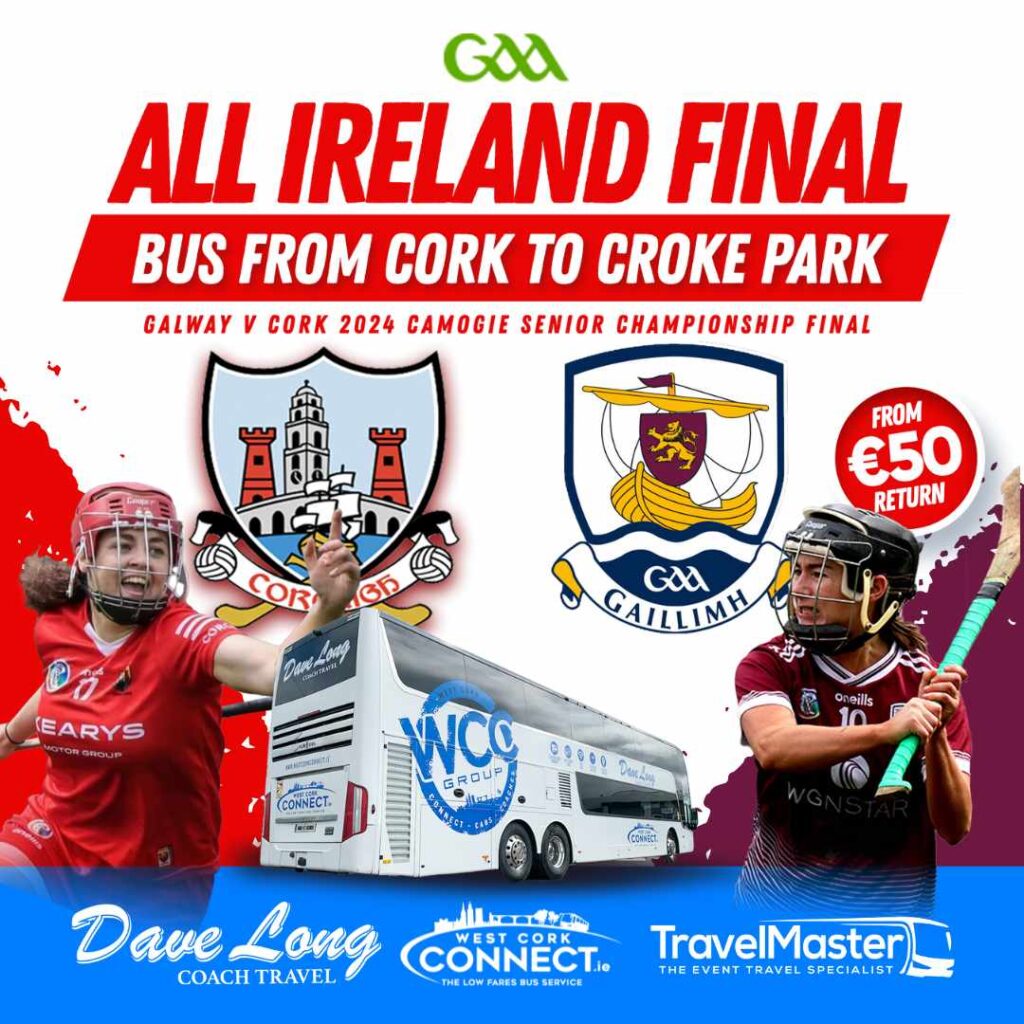 Return Bus from Cork to All-Ireland Camogie Final Croke Park Aug 11 2024