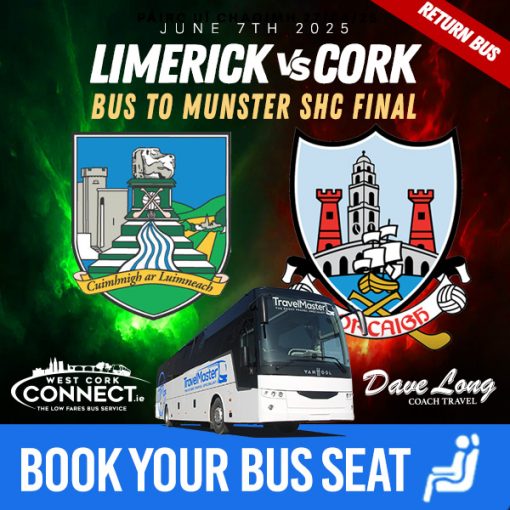 Bus To SHC Cork V Limerick Final- TUS Gaelic Grounds Limerick Sun 7th June 2025