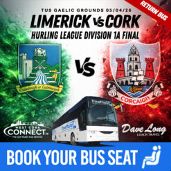 Bus to Limerick v Cork Hurling League Division 1A Final, TUS Gaelic Grounds - Sunday, April 5th 2026