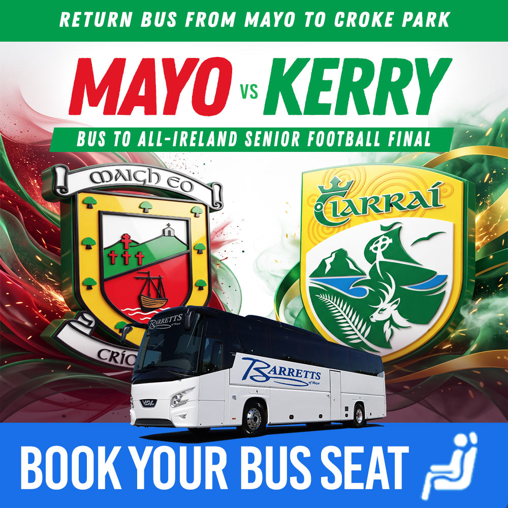 Bus from Mayo to All-Ireland Senior Football Champions Final - Mayo v Kerry- Croke Park 26th July 2026