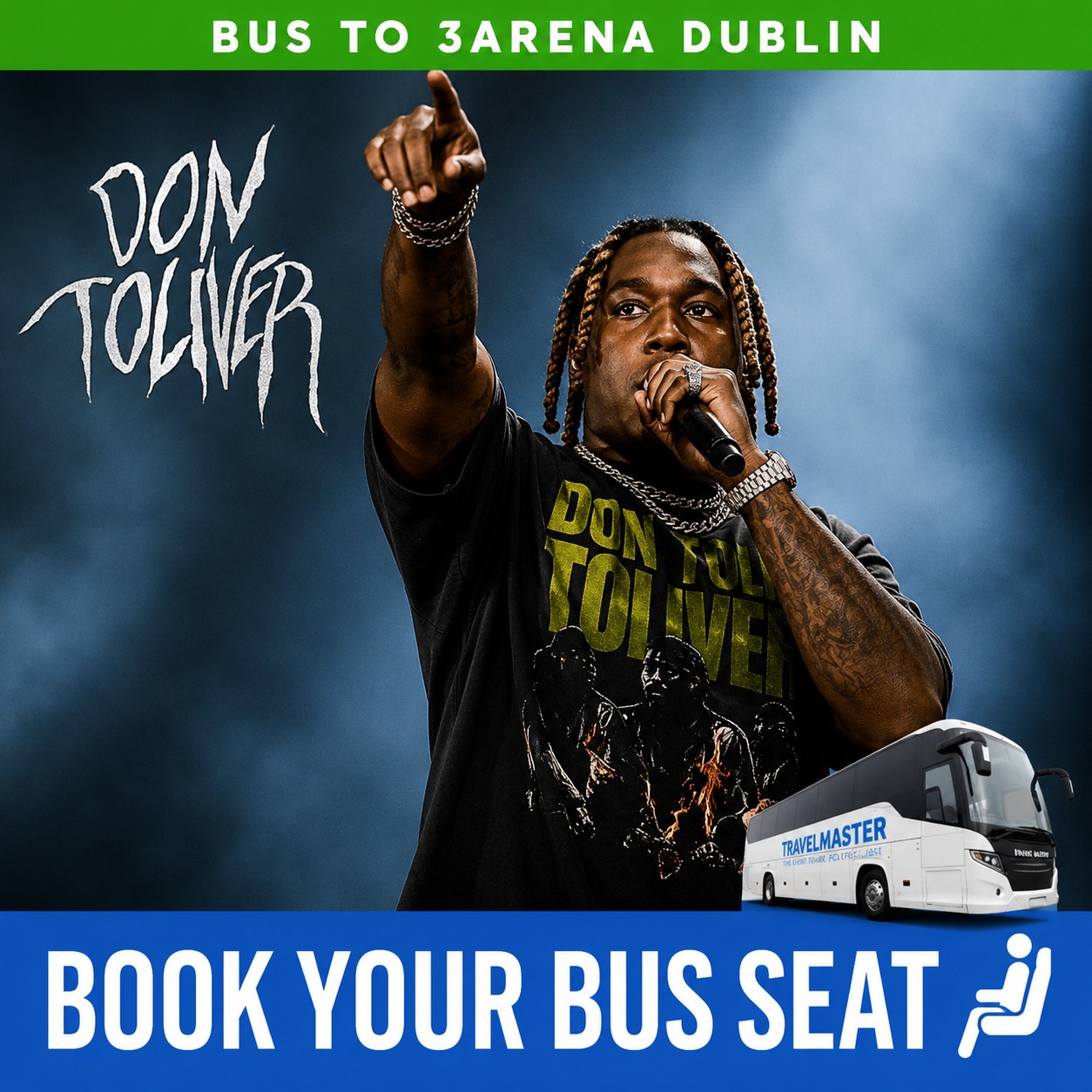 Bus to Don Toliver 3Arena Dublin 2026 - Nationwide Return